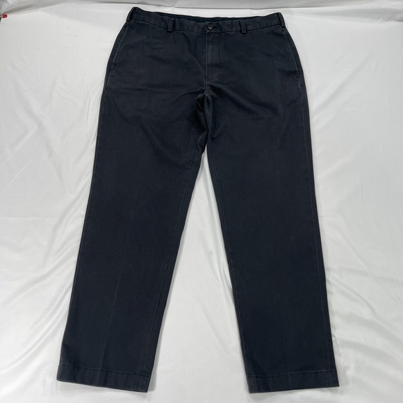 Brooks Brothers 34x29 Mens Clark Advantage Chino Pants Straight Black Flat Front - Picture 1 of 11